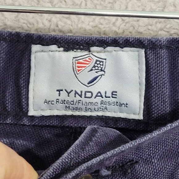 Vtg Tyndale Arc Rated Flame Resistant Carpenter Work Pants Mens 38x32 Navy JCT - Picture 4 of 7